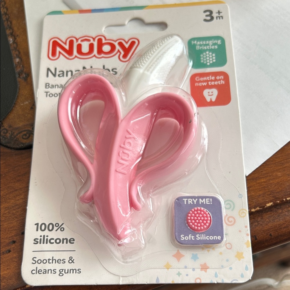 Nuby Pink Banana Massaging Toothbrush
